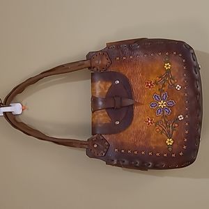 Handmade Genuine leather handbag Tote 12"×11"×3" Mexico